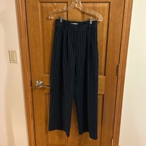 Abercrombie Tailored Pant. Navy and white pinstripe. Size Small short